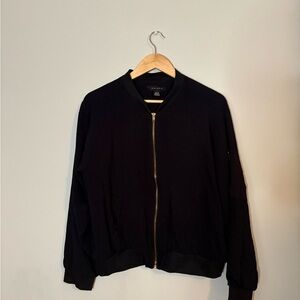 Chic Black Bomber Jacket